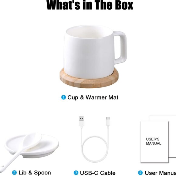 Japanese Ceramic Mug Warmer with Lid and Spoon Solves #1 Morning Problem - Picture 2 of 5